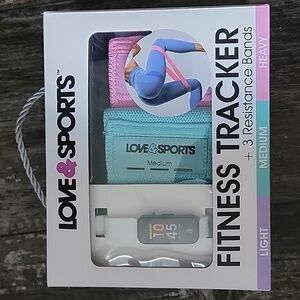 Love & Sports fitness tracker + 3 resistance bands